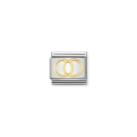 Element link do bransoletek Nomination Composable Stal + Złoto 18k obrączki