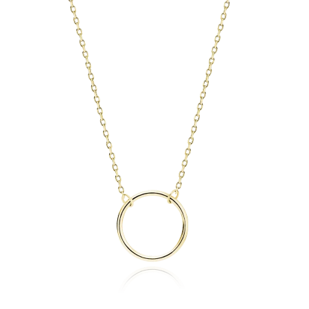 Naszyjnik srebrny pozłacany z kółkiem
