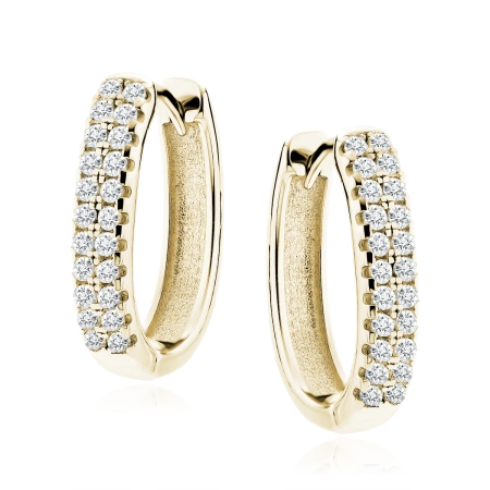 Kolczyki pozłacane kółka z cyrkoniami