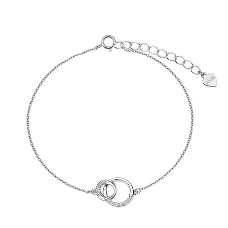 Bransoletka srebrna kółka z cyrkoniami