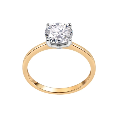 Pierścionek pozłacany z cyrkonią