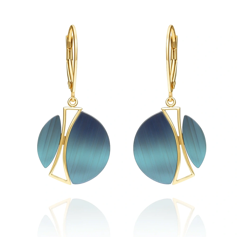 Kolczyki pozłacane z tytanem