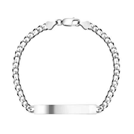 Bransoletka srebrna pancerka z blaszką do graweru