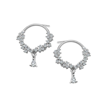 Kolczyki srebrne wiszące z cyrkoniami