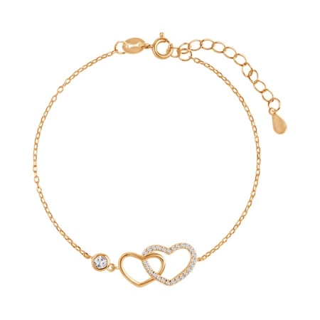 Bransoletka pozłacana dwa serca