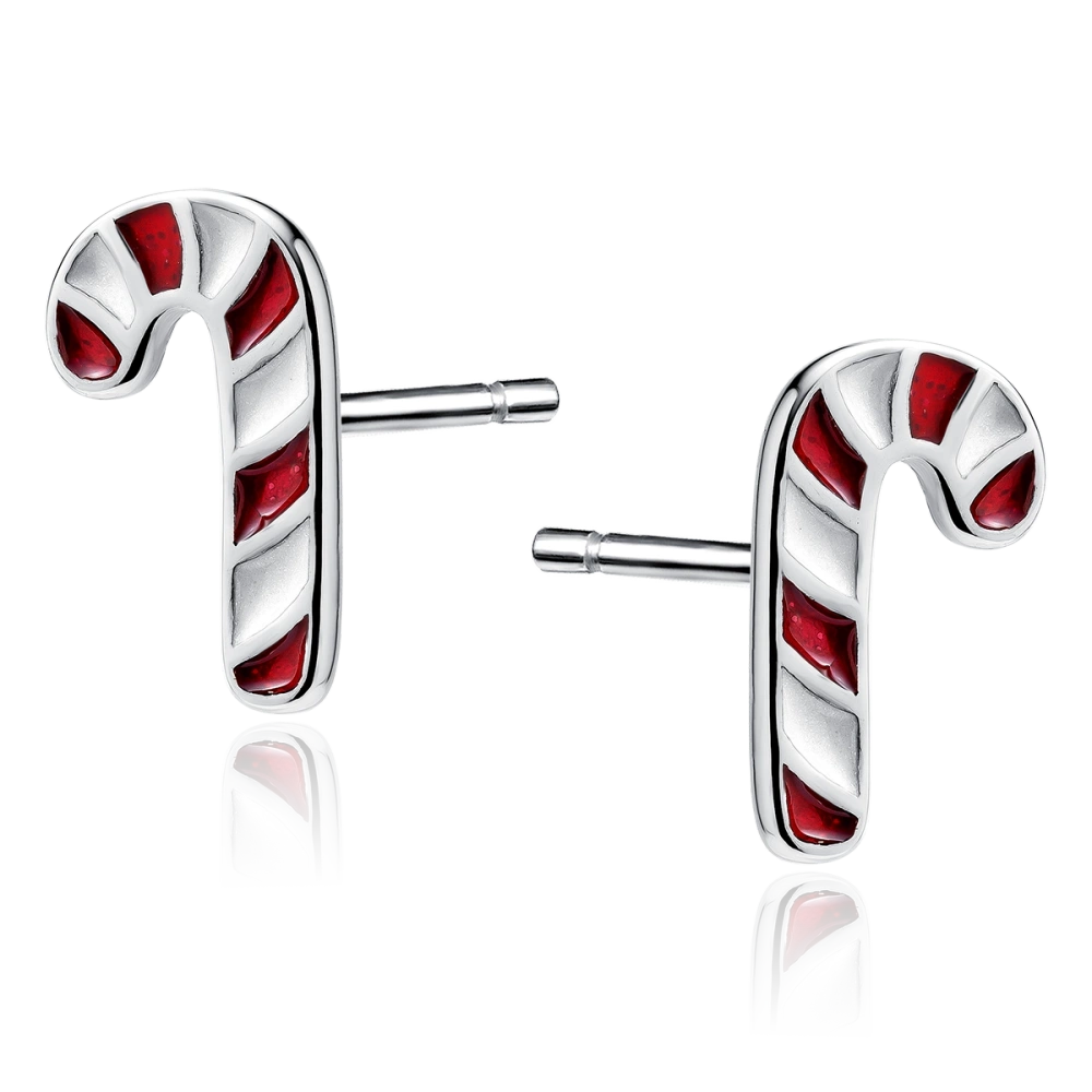 Kolczyki srebrne cukrowa laska