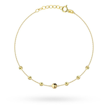 Bransoletka złota z kuleczkami