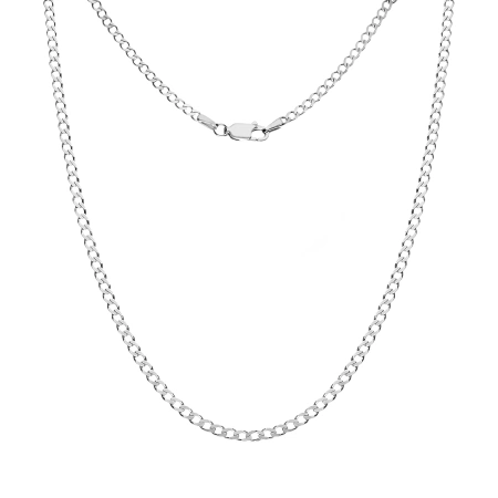 Srebrny łańcuszek pancerka płaska 55cm