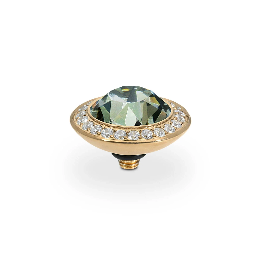 Element top wkręcany Qudo Tondo Deluxe 13mm stal pozłacana Black Diamond