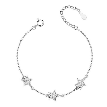 Srebrna bransoletka gwiazdki z cyrkoniami