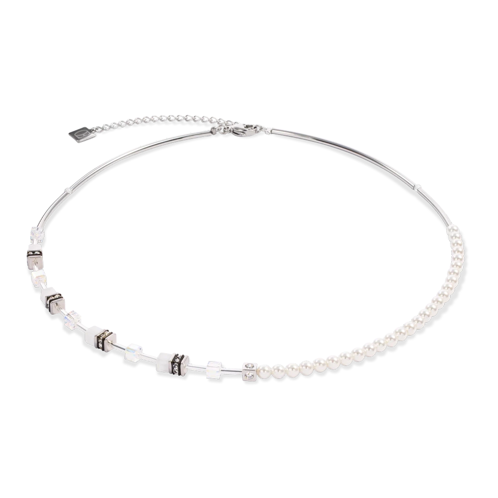 Naszyjnik Mini Fusion Pearls srebrno-biały