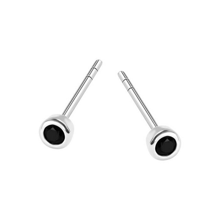 Kolczyki srebrne sztyfty z onyksem