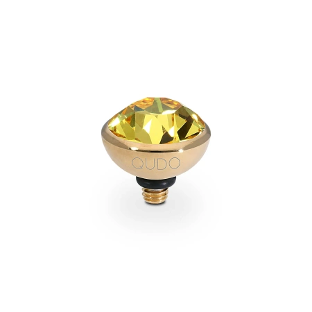 Element top wkręcany Qudo Bottone 10mm stal pozłacana Light Topaz
