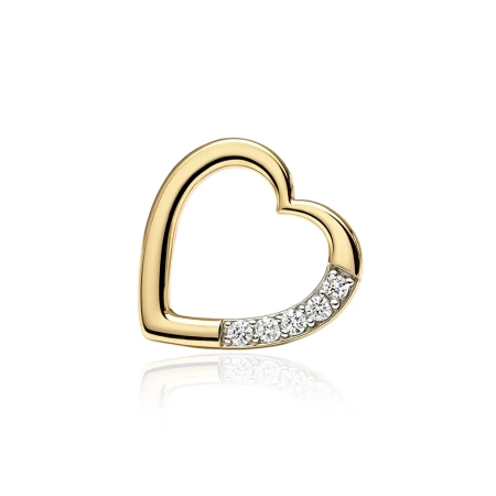 Złota zawieszka serce z diamentami