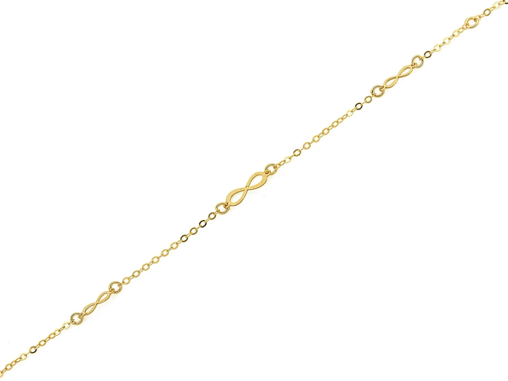 Złota Bransoletka z symbolami nieskończoności