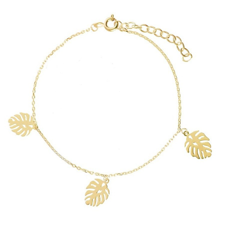 Bransoletka pozłacana wiszące monstery