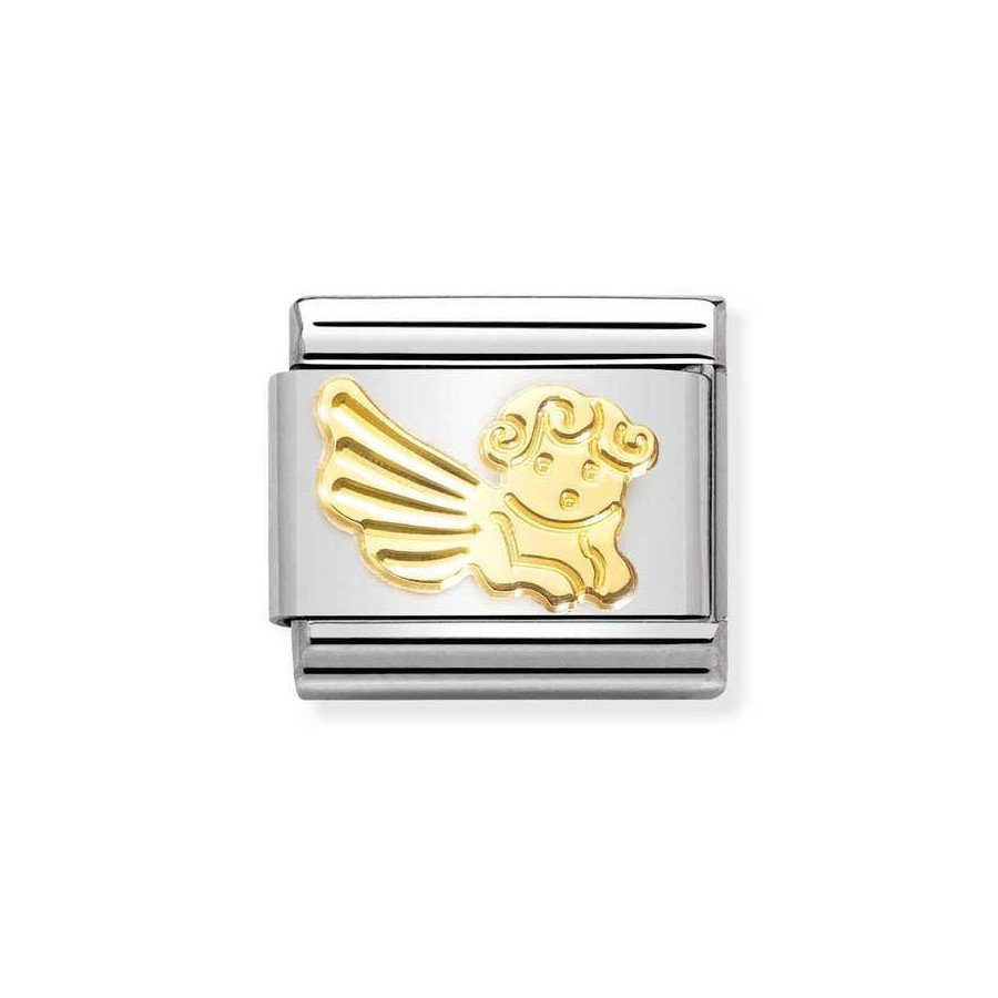 Element link do bransoletek Nomination Composable Stal + złoto 18k  Anioł