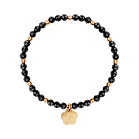 Bransoletka pozłacana z onyksem