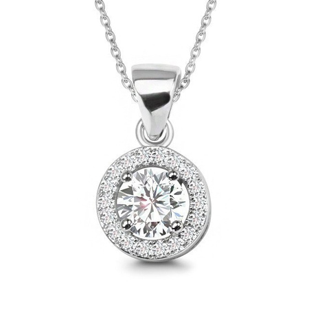 Srebrna zawieszka okrągła z cyrkoniami