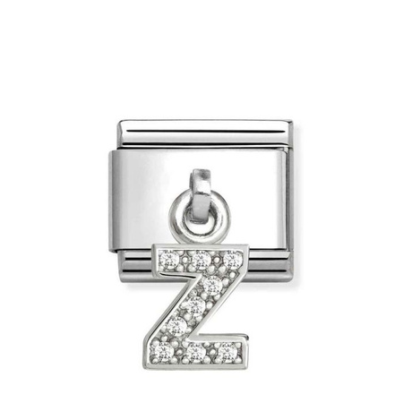 Element link do bransoletek Nomination Composable Stal + Srebro 925 litera Z z cyrkoniami