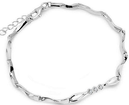 Srebrna delikatna bransoletka z cyrkoniami