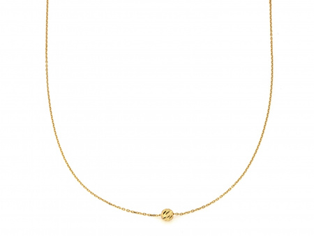 Złoty naszyjnik z diamentowaną kulką