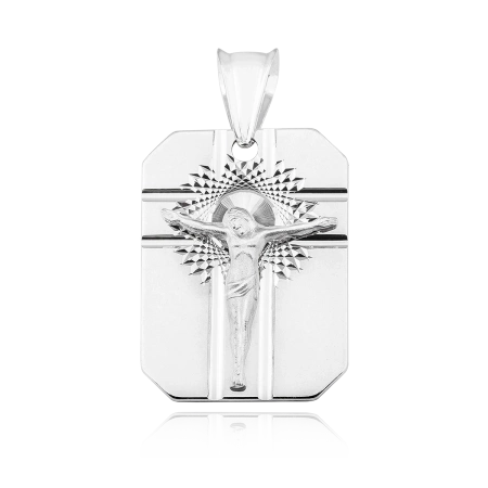 Medalik srebrny diamentowany