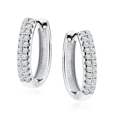 Srebrne kolczyki kółka z cyrkoniami