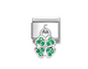 Element link do bransoletek Nomination Composable Stal + srebro 925 koniczyna zielone cyrkonie