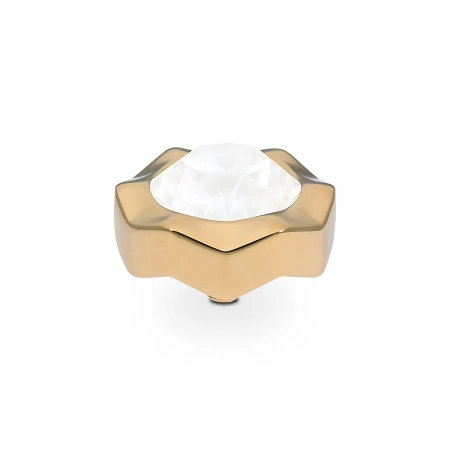 Element top wkręcany Qudo Nemoli 13mm Electric White Ignite stal pozłacana