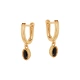Kolczyki pozłacane wiszące z czarnymi cyrkoniami
