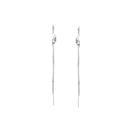 Srebrne rodowane kolczyki wiszące łańcuszki