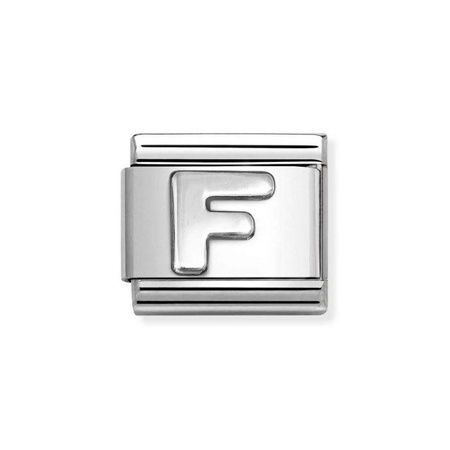 Element link do bransoletek Nomination Composable Stal + Srebro 925 litera F