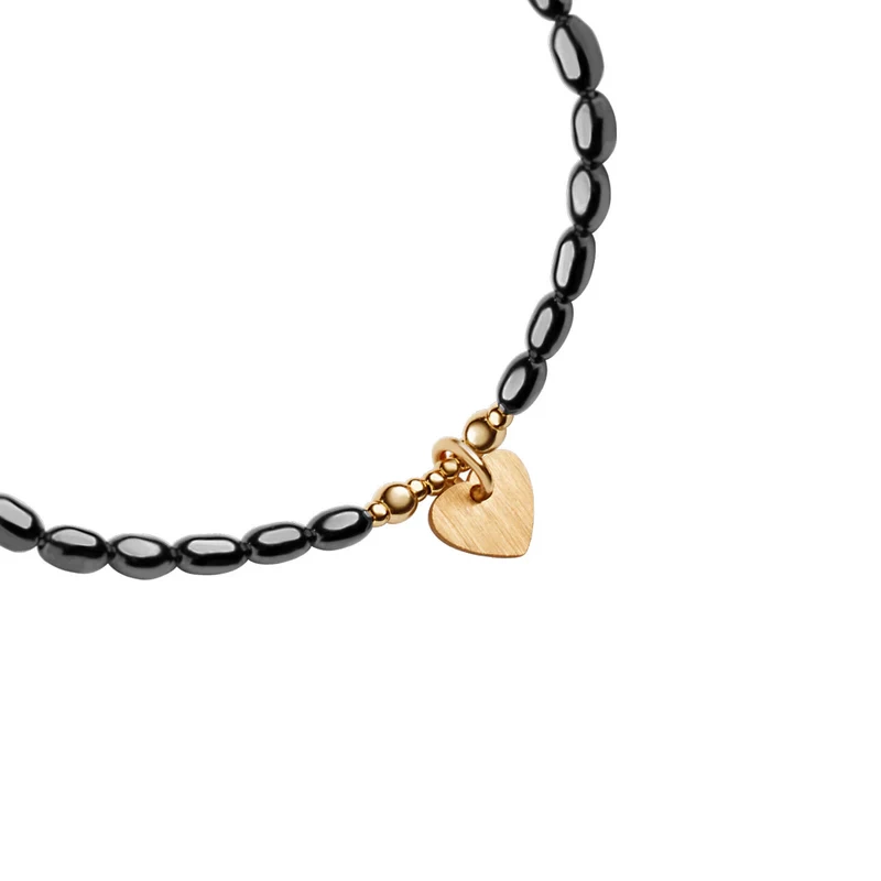 Bransoletka pozłacana z hematytem