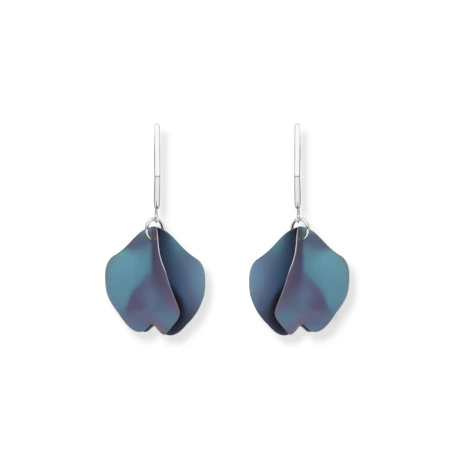 Kolczyki wiszące srebrne tytan niebiesko zielony