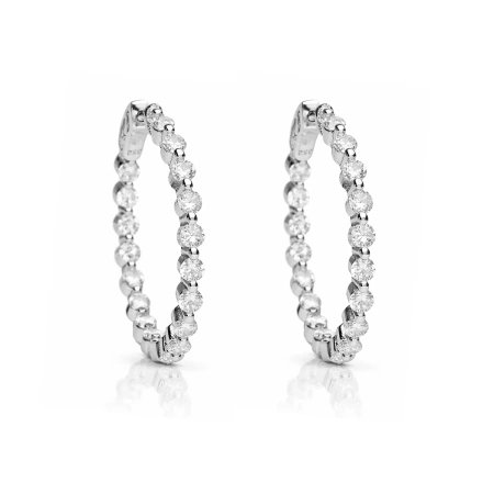 Kolczyki srebrne kółka z cyrkoniami