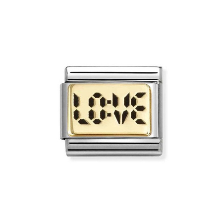 Element link do bransoletek Nomination Composable Stal + Złoto 18k Digital love