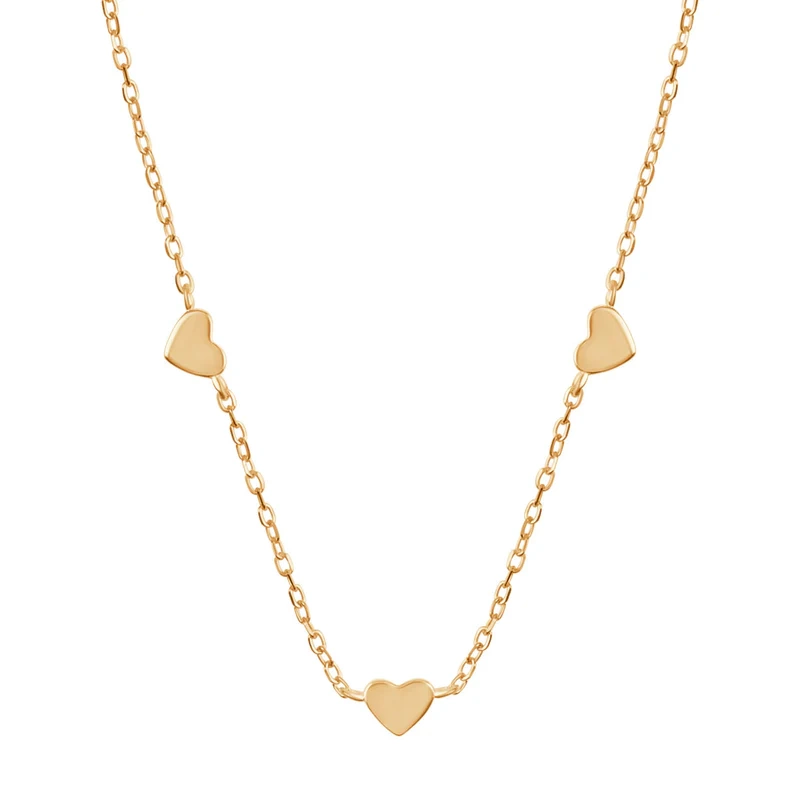 Naszyjnik pozłacany z serduszkami
