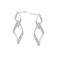 Kolczyki srebrne wiszące romby z cyrkoniami