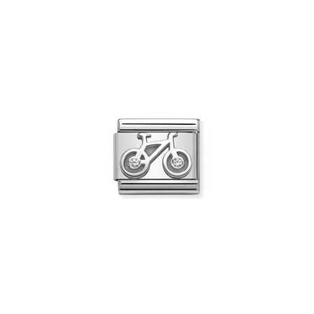 Element link do bransoletek Nomination Composable Stal + Srebro 925 rower