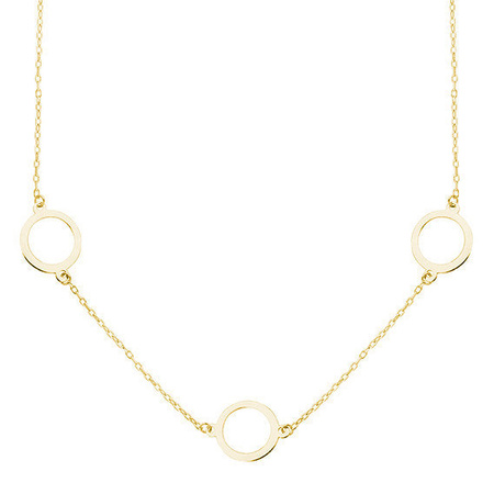 Naszyjnik srebrny pozłacany z kółkami