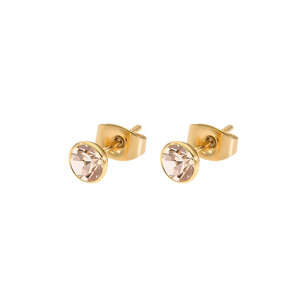 Kolczyki Qudo Bottone 5mm Light Peach