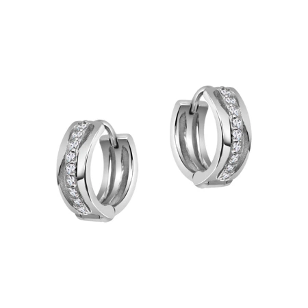 Kolczyki srebrne kółka z cyrkoniami