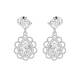 Kolczyki srebrne wiszące cyrkonie w koronkowej oprawie