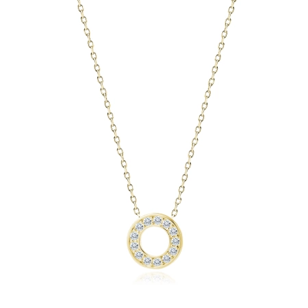Naszyjnik pozłacany kółko z cyrkoniami
