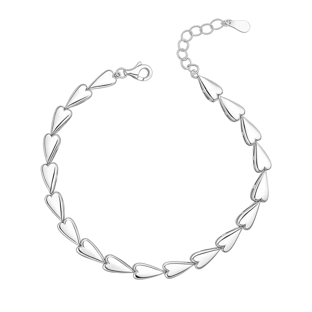 Bransoletka srebrna z serduszek