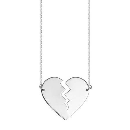 Naszyjnik srebrny połówki serca grawer