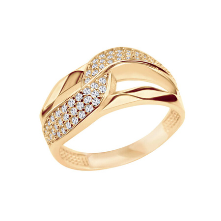 Pierścionek srebrny zdobiony cyrkoniami