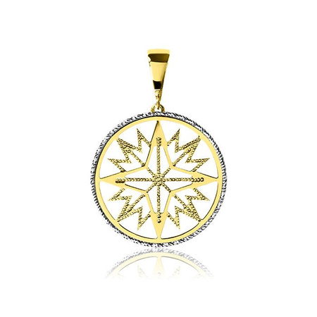 Złota zawieszka ażurowa z gwiazdą