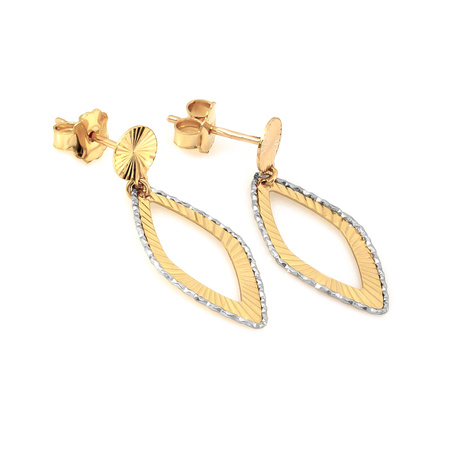 Kolczyki złote wiszące diamentowane